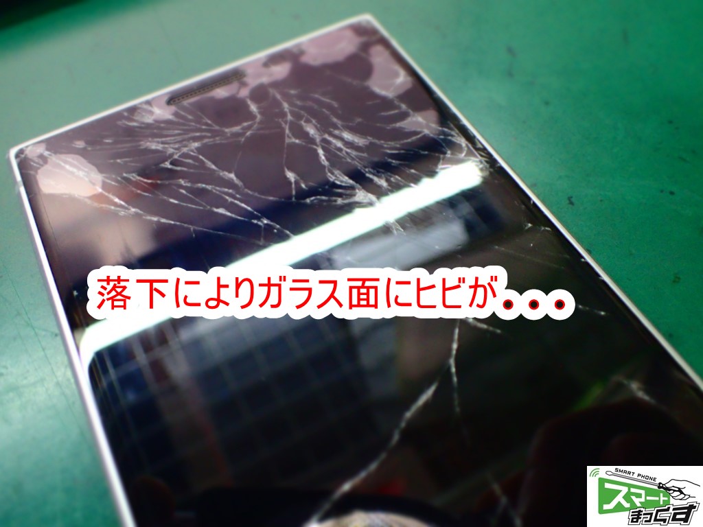Blackberry Key2 破損部拡大