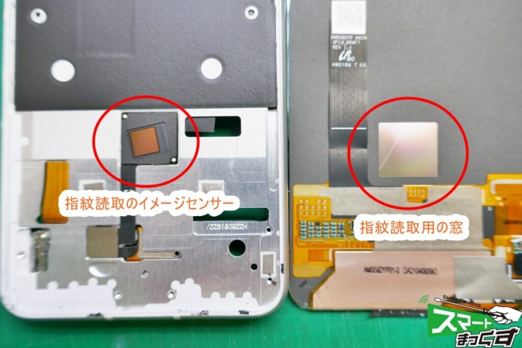 ASUS Zenfone8 ZS590KS 光学式読取の指紋センサーです